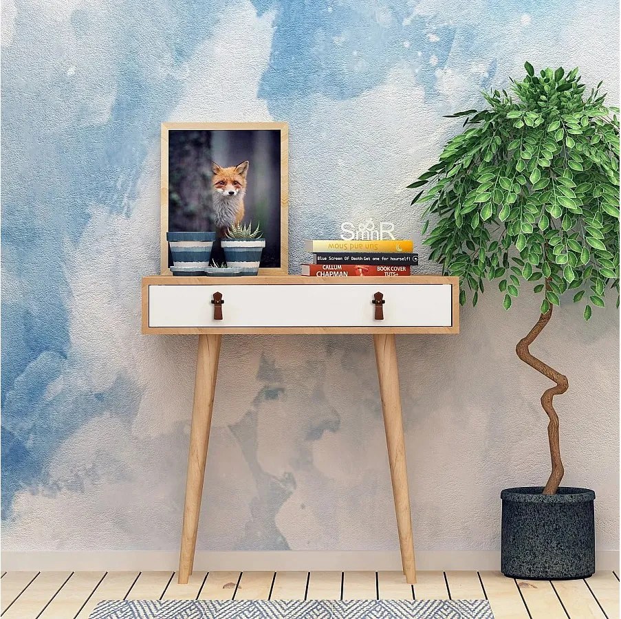 Nowoczesna komoda – 80 x 87,6 x 30 cm – Dąb i biel – Płyta wiórowa pokryta melaminą