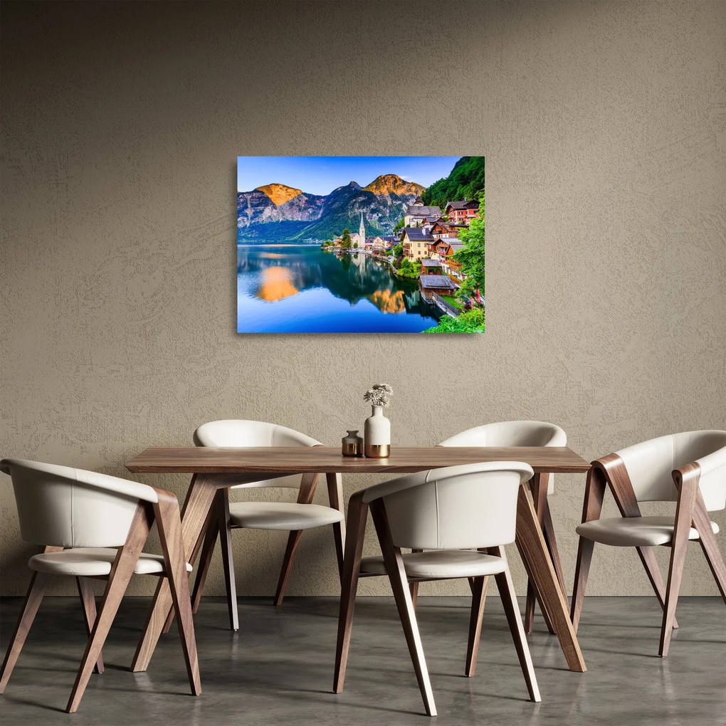 Obraz na szkle - Wieś alpejska (70x50 cm)