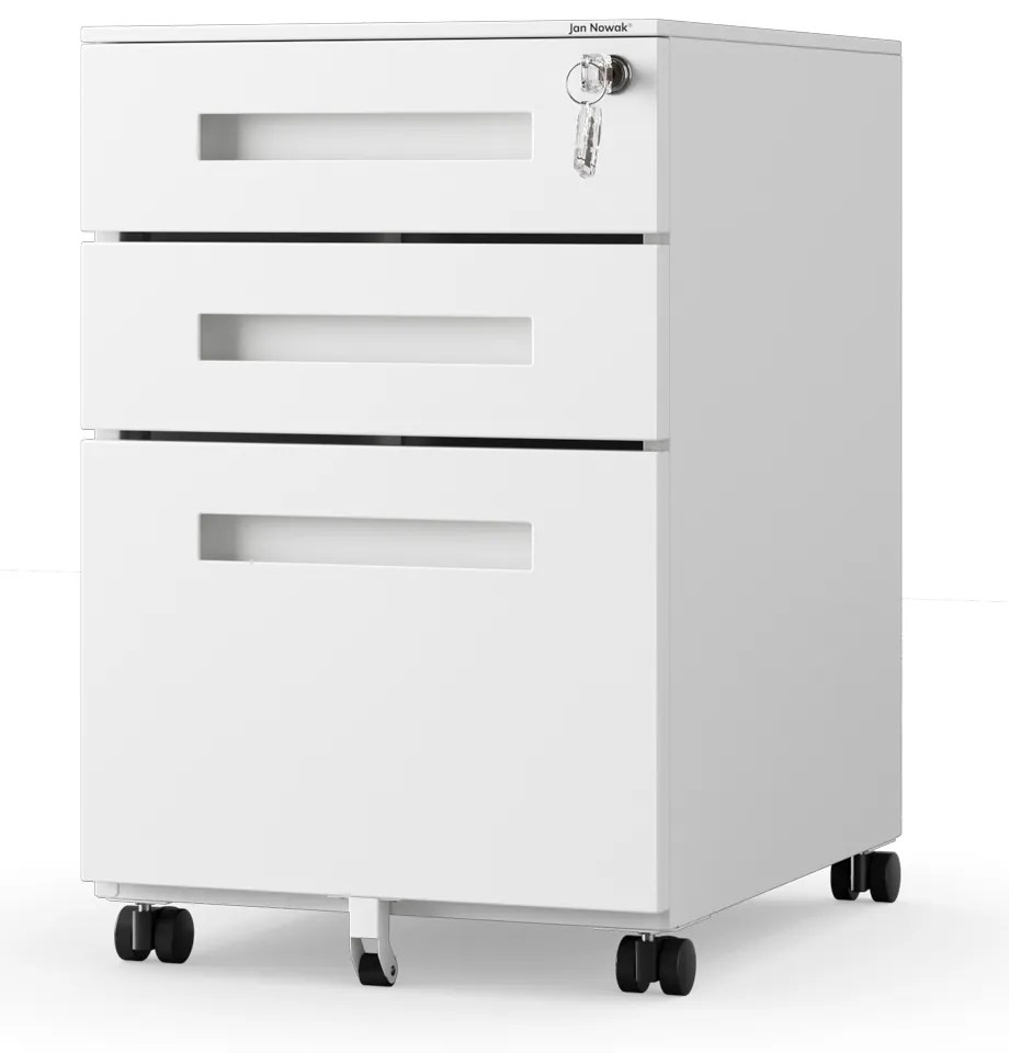 Kontenerek pod biurko biały, 390x600x500 mm: KATE