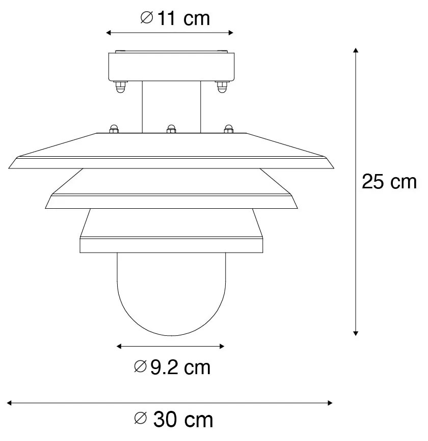 Zewnetrzna Designerska lampa sufitowa zewnętrzna czarna IP44 - MortyDesignerski Oswietlenie zewnetrzne