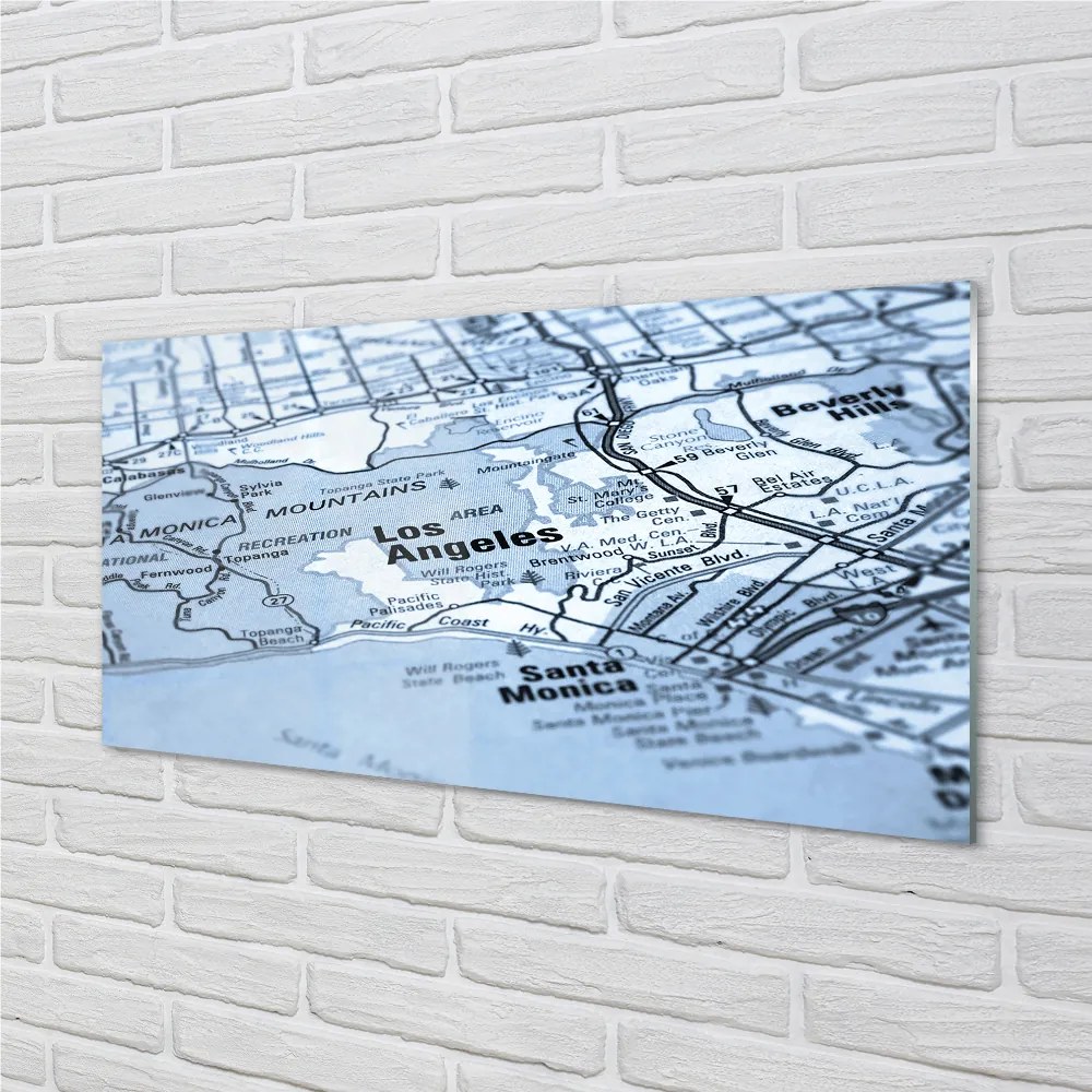 Szklany Panel Plan Miejskich Ulic