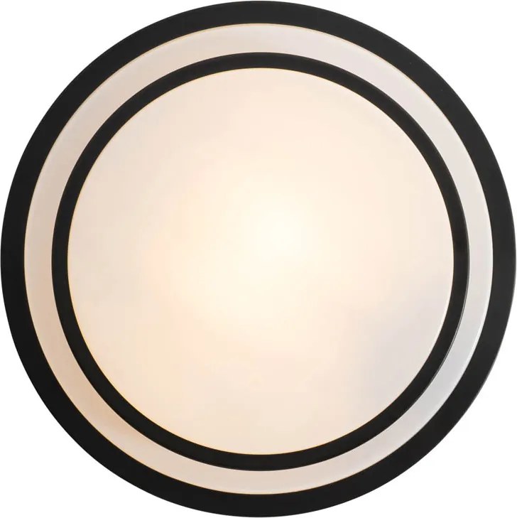 Nowoczesna lampa sufitowa czarna z białą 25 cm IP44 - Walden