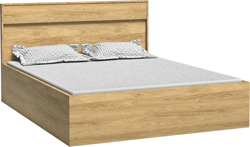 Podwójne łóżko 160x200 hikora naturalna B4-C15