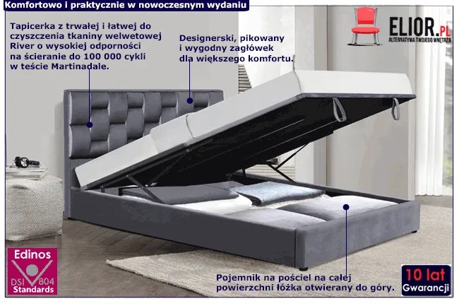 Podwójne łóżko popielate N4-N53