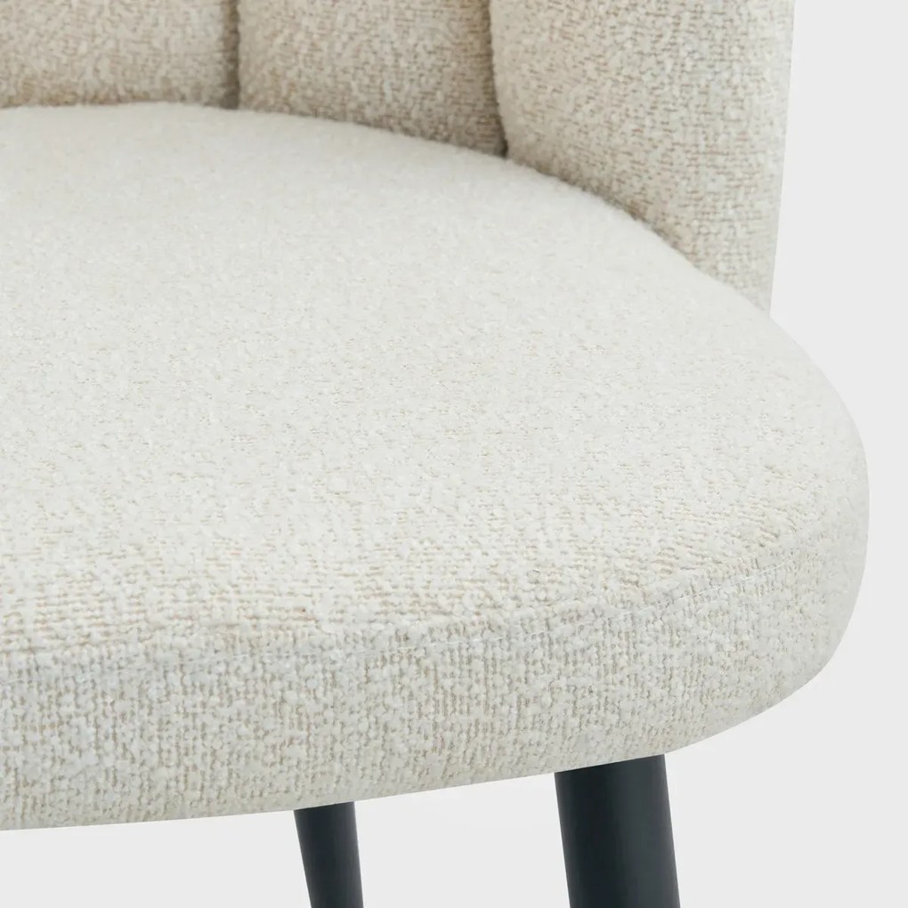 Krzesło LUXE w tkaninie Bouclé Ecru HOMLA