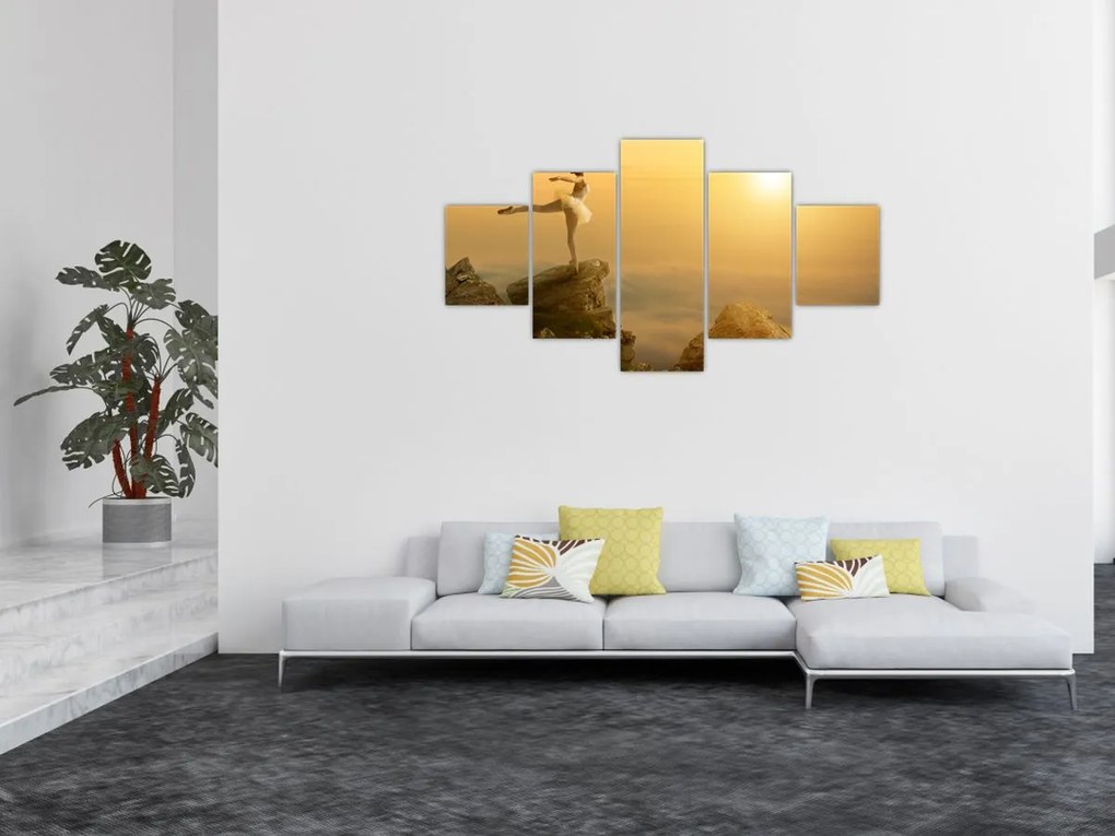 Obraz - Baletnica na skale (125x70 cm)