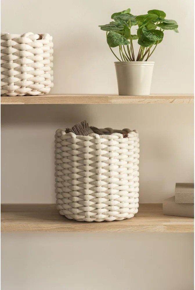 Tekstylny koszyk ø 25x25 cm Peach Skin Round M – Bigso