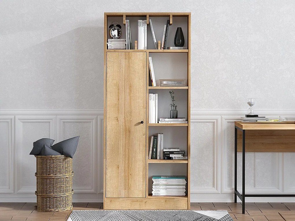 Nowoczesny regał dębowy – 60 x 30 x 170 cm – melamina