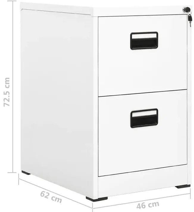 Biały kontenerek pod biurko na klucz - Otwela 3X