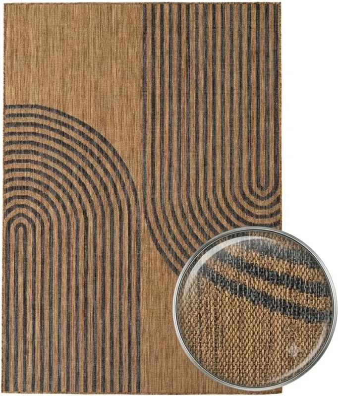 Dywan uniwersalny MIRA Łuki Brązowo Czarne 60 cm x 100 cm