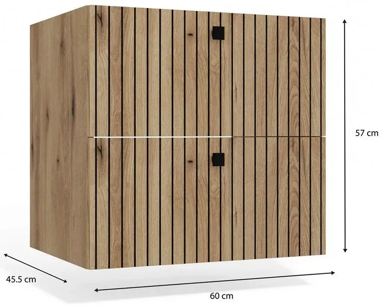 Wisząca szafka 60 cm dąb evoke N2-B09