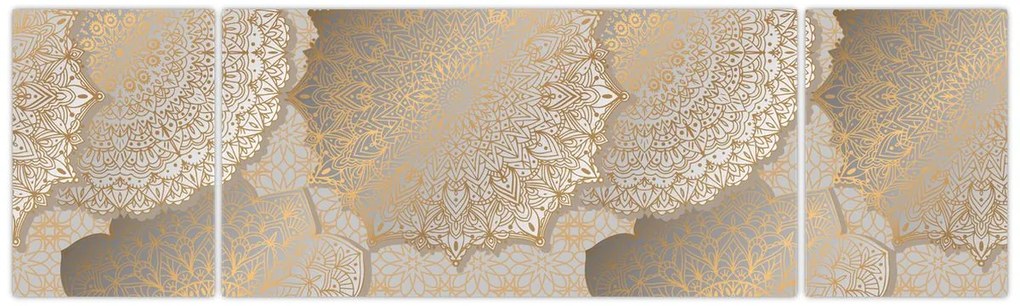 Obraz - Mandale w złotych odcieniach (170x50 cm)