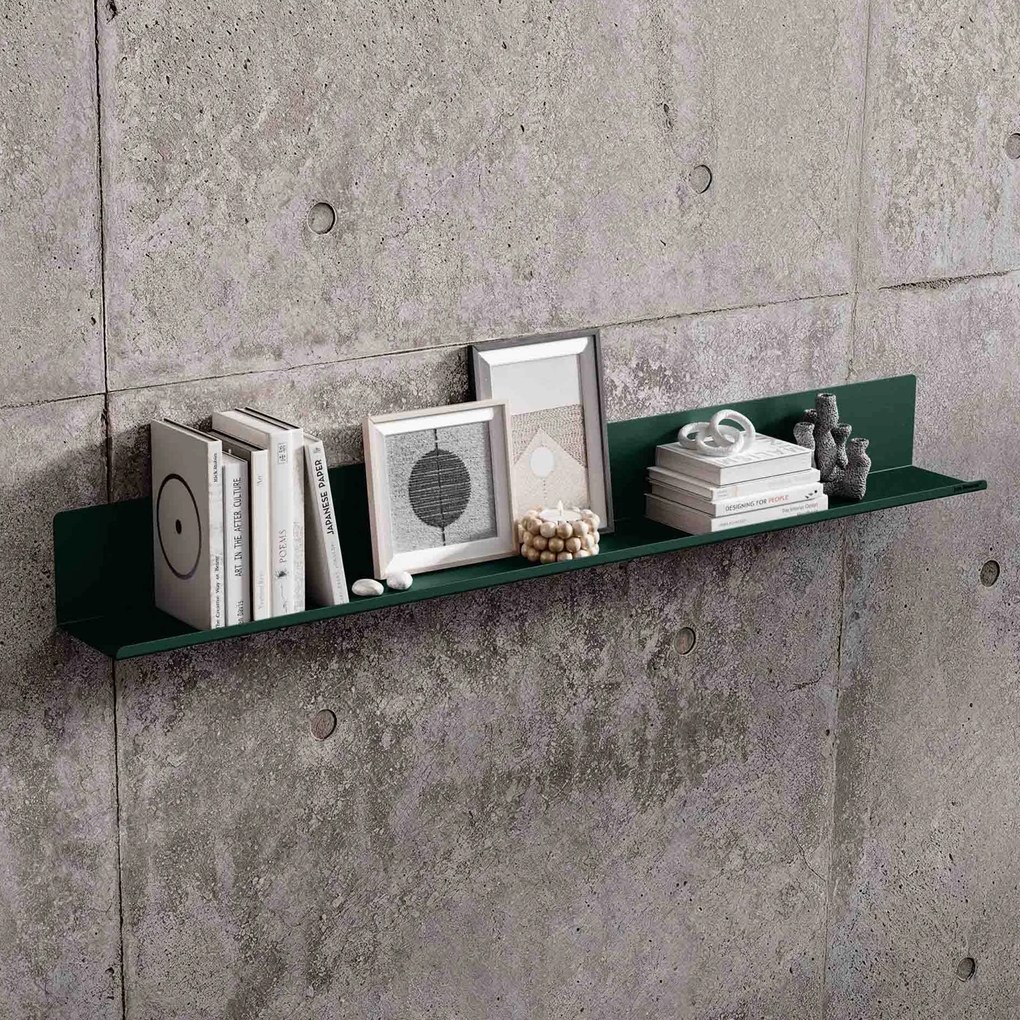 Metalowa półka ścienna Modern Joanne 120 cm, kolor butelkowa zieleń
