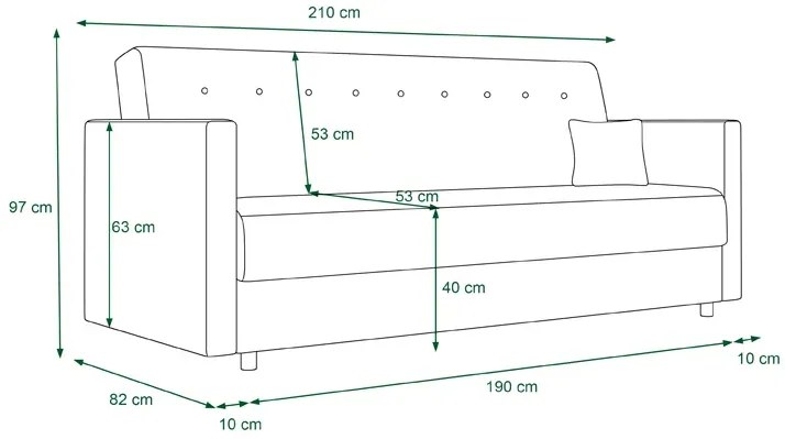 Czarno-brązowa wersalka w kwiaty M6-C22