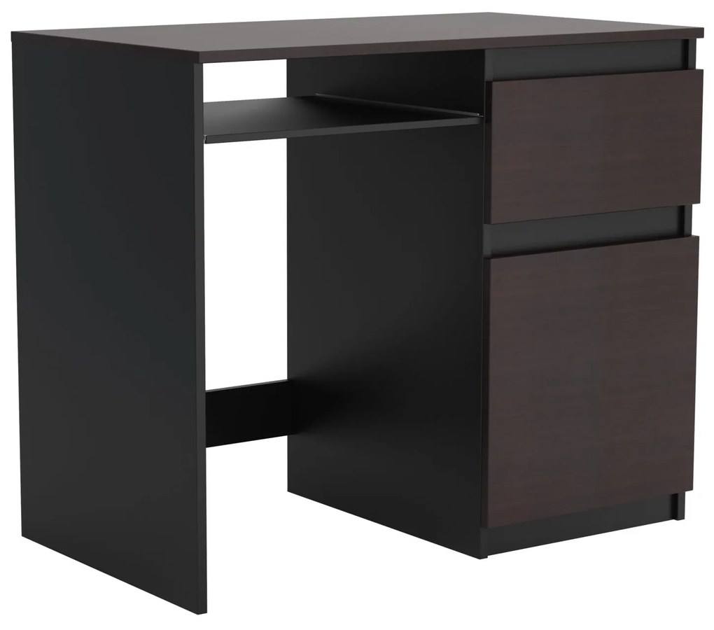 Biurko komputerowe młodzieżowe szkolne 90 cm REMI1 Czarny/Wenge