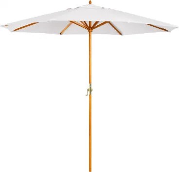 Parasol Ø290 Cm Z Tkaniny I Drewna Cretas Gardenia Biel - Sklum