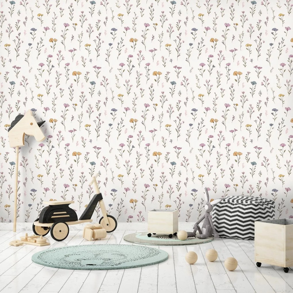 Fototapeta - Delikatny kwiatowy wzór (196x136 cm)