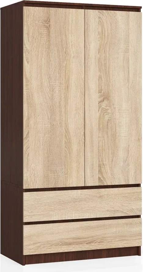 Szafa z drążkiem na ubrania wenge + dąb sonoma E1-D73