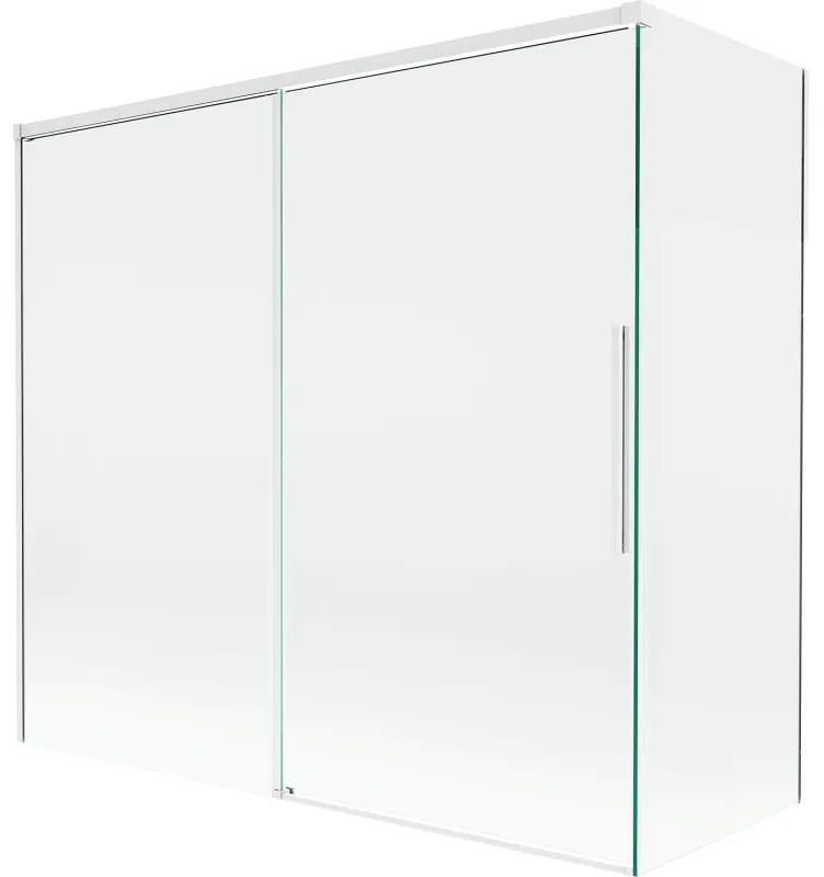 Mexen Rox parawan nawannowy 2-skrzydłowy rozsuwany 170 + 80 x 150 cm, transparent, biały - 8C9-170-080-20-00