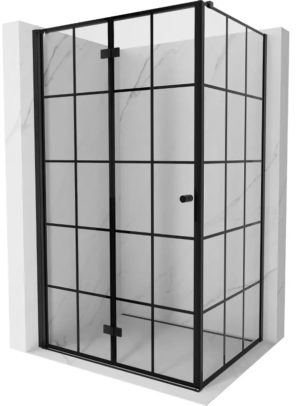 Mexen Mist-F T kabina prysznicowa składana lewa 75 x 70 cm, czarna kratka, czarna - 8A6T-075-070-70-77-L
