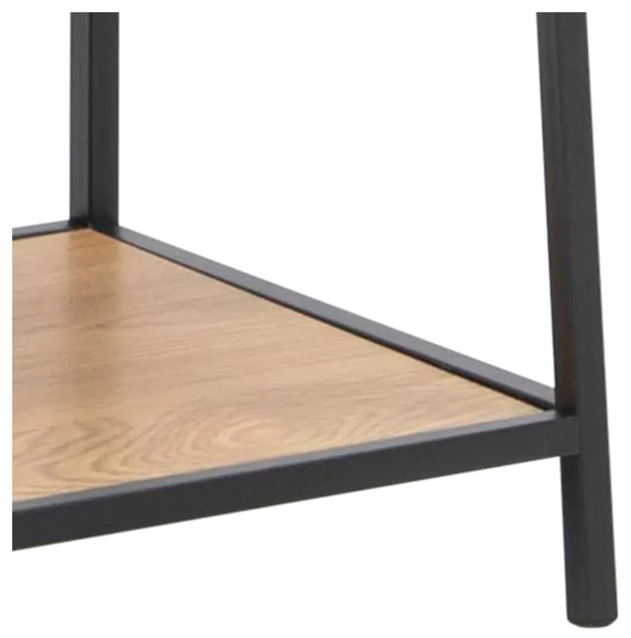 Czarno-naturalny regał w dekorze dębu 77x175 cm Seaford – Actona