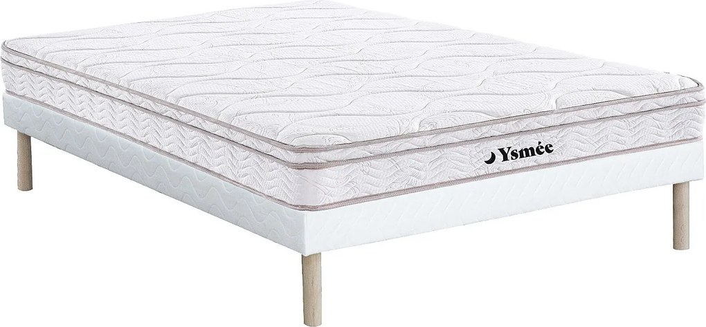 Zestaw stelaż i 3-strefowy materac sprężynowy WOLKENTANZ marki YSMÉE – 140 × 190 cm