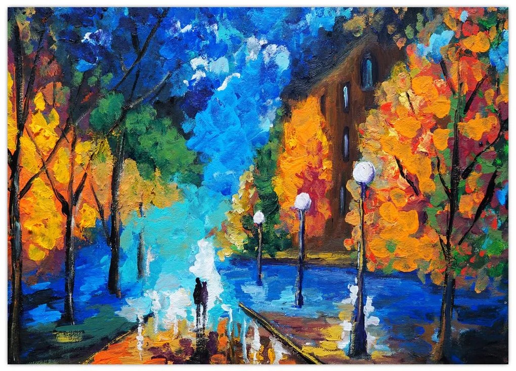 Obraz - Kochankowie, Pointillismus (70x50 cm)