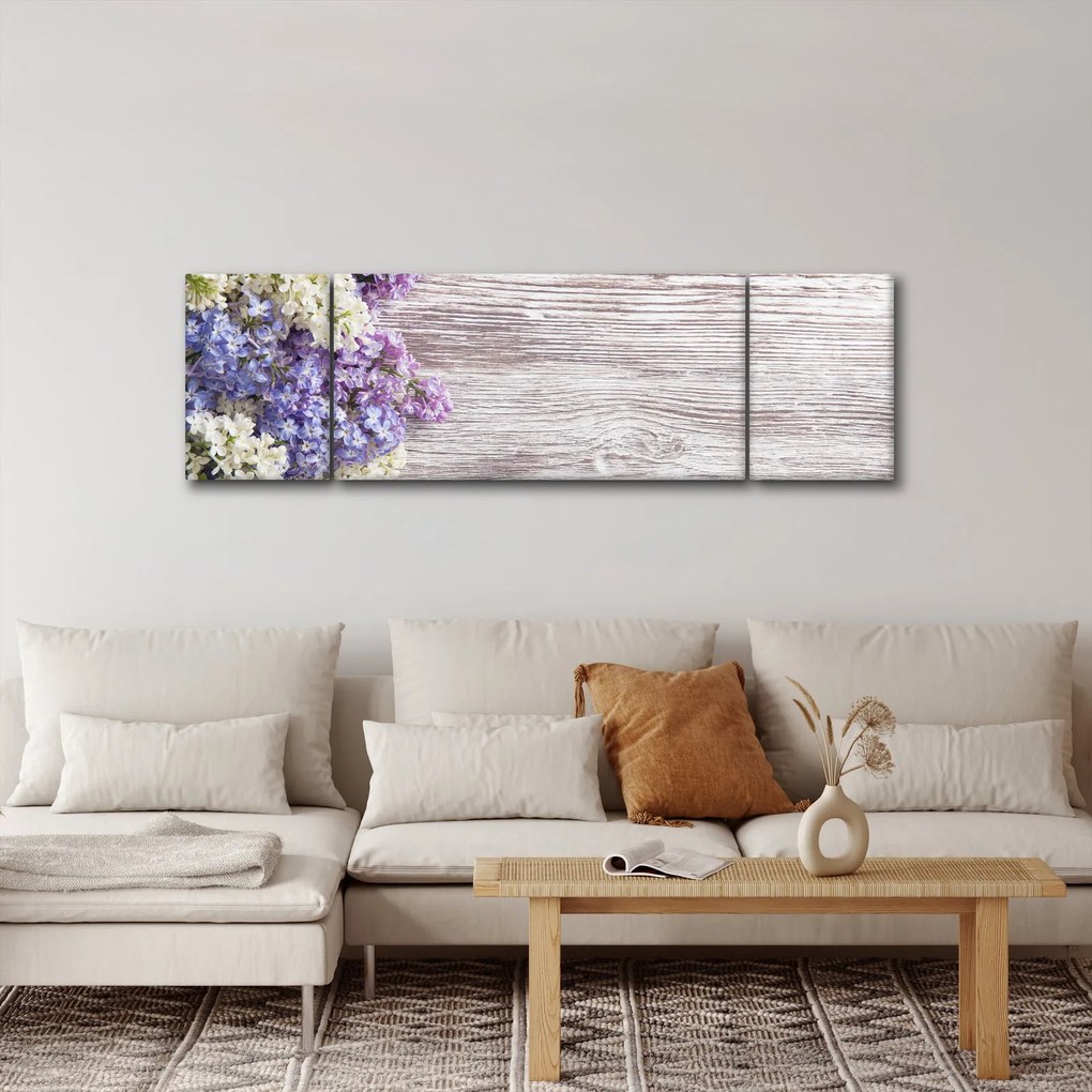Obraz bzu na drewnie (170x50 cm)