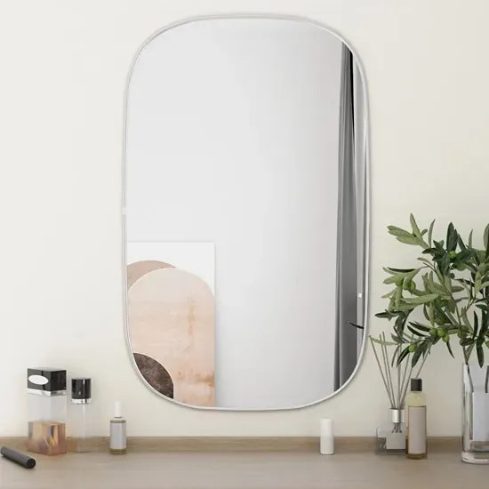 Srebrne nowoczesne lustro w ramie 80x50 cm - Kogo 4X