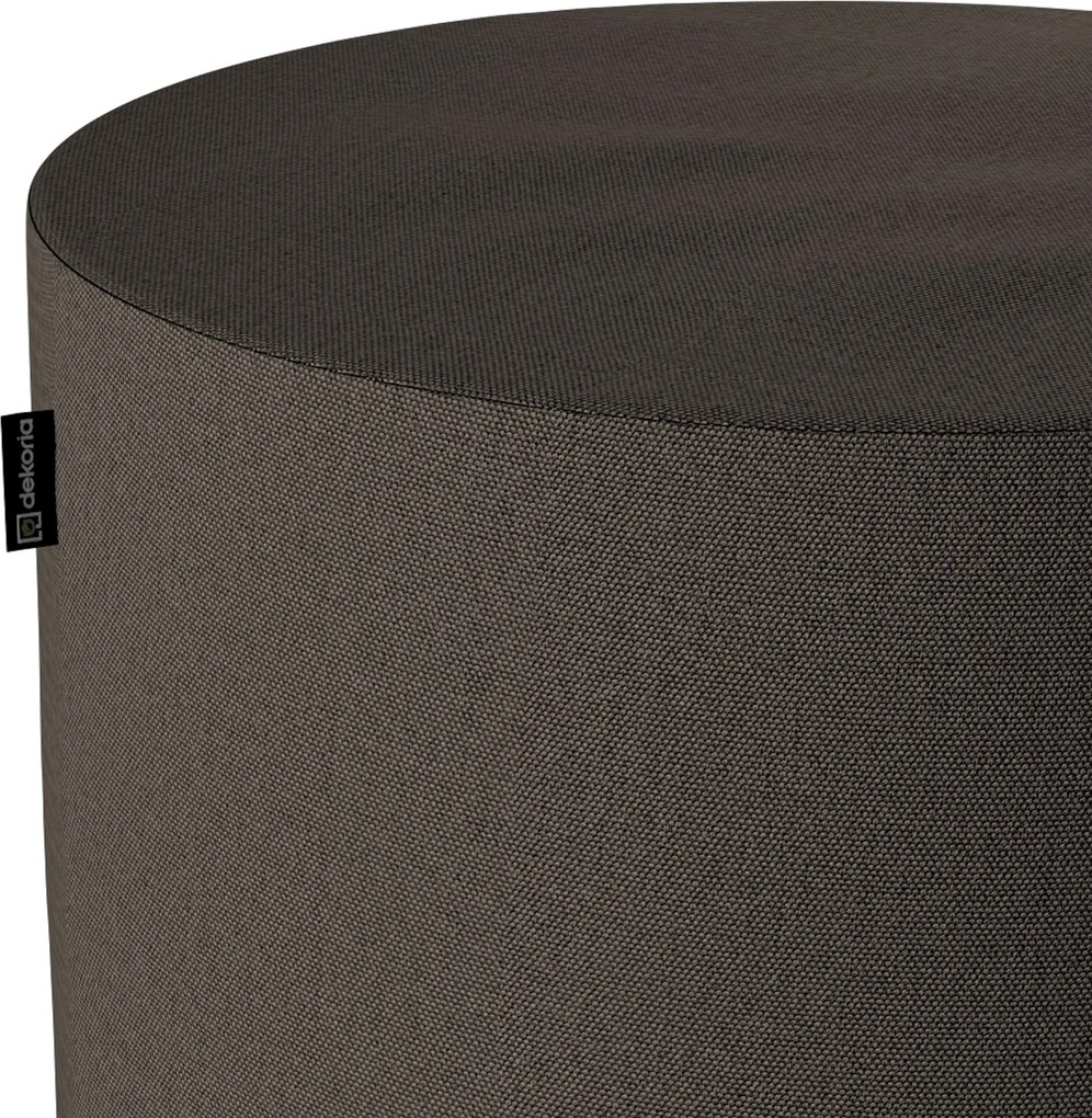 Puf Barrel kolor brązowy tkanina strukturalna