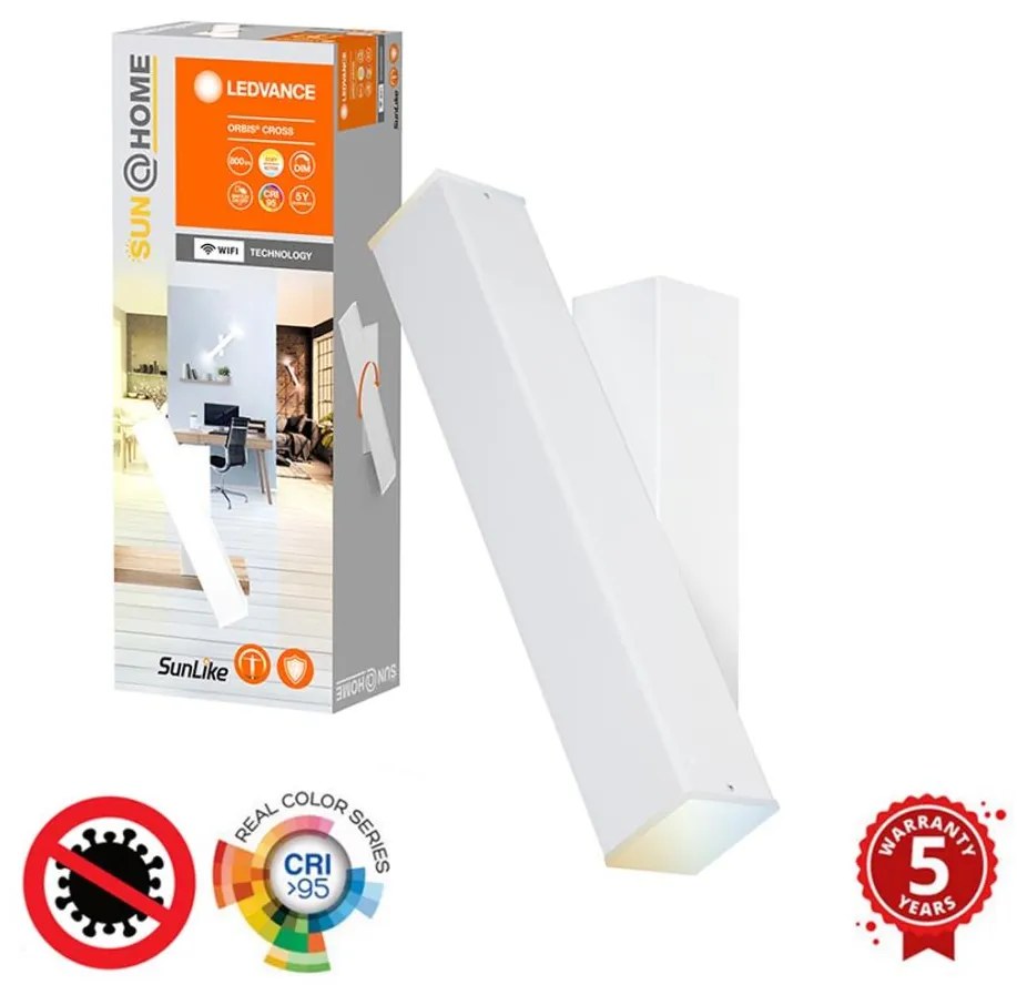 Ledvance - LED Ściemniany kinkiet SUN@HOME CROSS 2xLED/6W/230V Wi-Fi