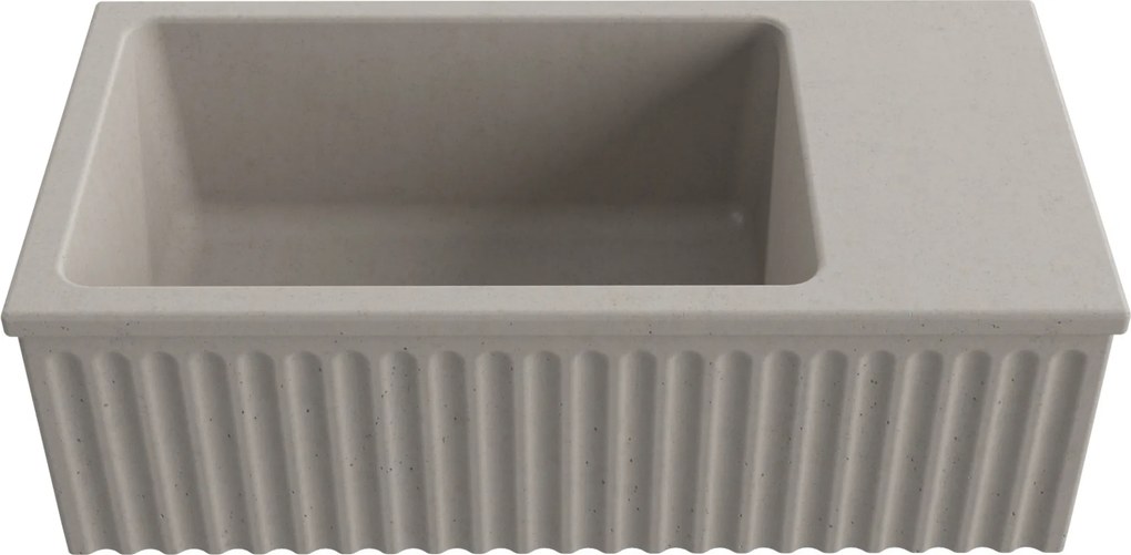 Massi Umywalka betonowa ryflowana nablatowa / wisząca prostokątna 60 x 30 cm WELLE oliwkowa | różne kolory