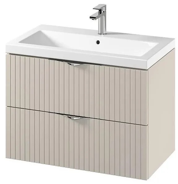 Cersanit S801-543 - Wisząca szafka łazienkowa z umywalką TIRSO 80x45 cm, beżowa