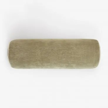Wałek Poduszka 20x60 Cm Z Aksamitu Lesoto Zielony Aksamit Army Claro – Biały Gardenia - Sklum