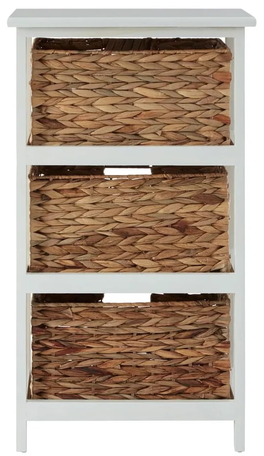 Biały/naturalny regał łazienkowy z litego drewna paulowni 41x70 cm Padstow – Premier Housewares