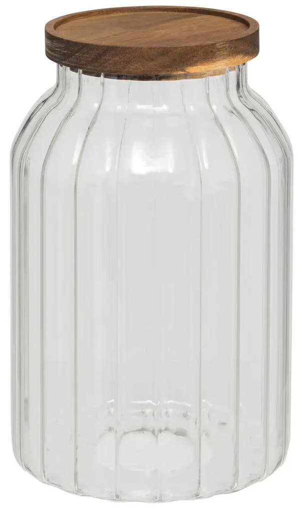 Szklany słoik z drewnianą pokrywką HARMONY, 3 l