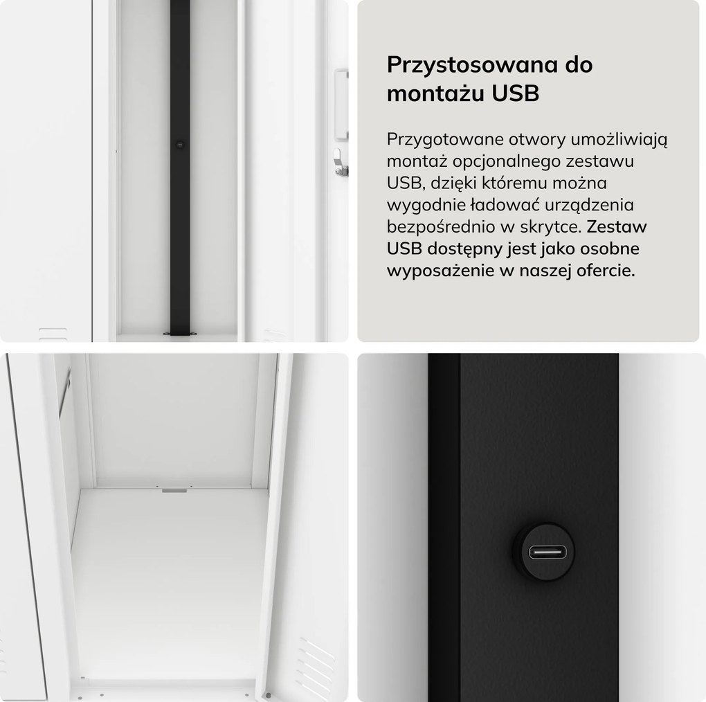 Szafa socjalna ubraniowa 10-drzwiowa biała, 1360x1720x450 mm: BARTEK