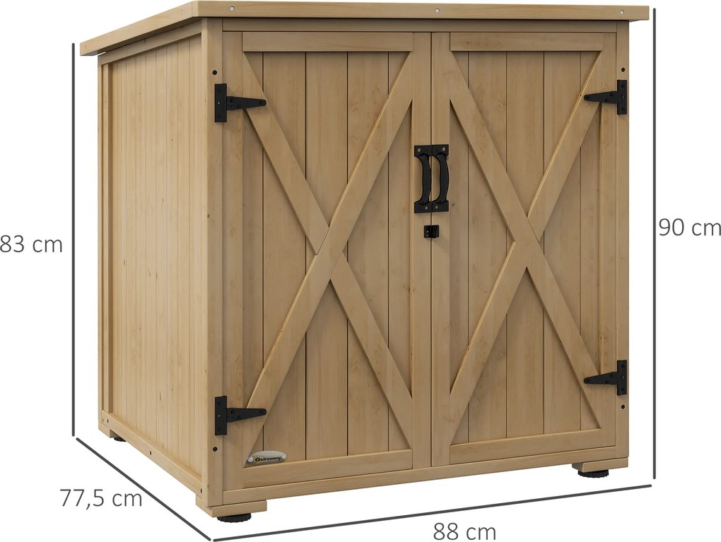 Outsunny Skrzynia na poduszki ogrodowe, odporny na warunki atmosferyczne, z dachem asfaltowym, 77,5 cm x 88 cm x 90 cm, ciemnoszary | Aosom PL