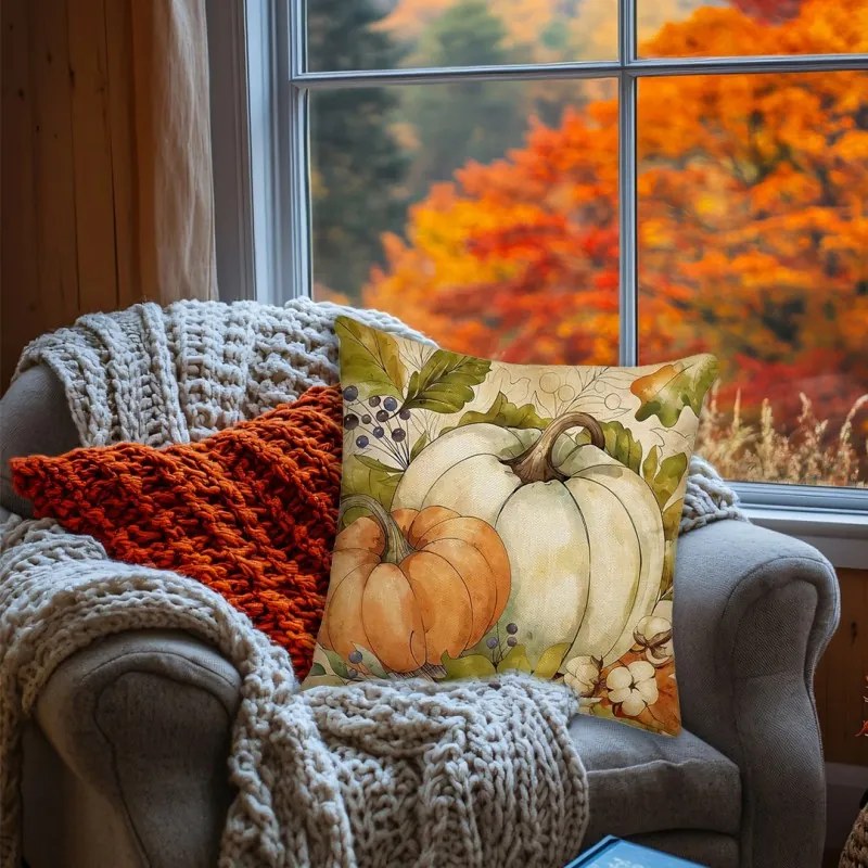 Dekoracyjna poszewka na poduszkę AUTUMN TIME 45x45 cm, kolorowa