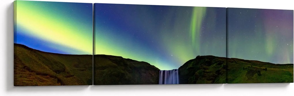 Obraz - Zorza polarna na Islandii (170x50 cm)