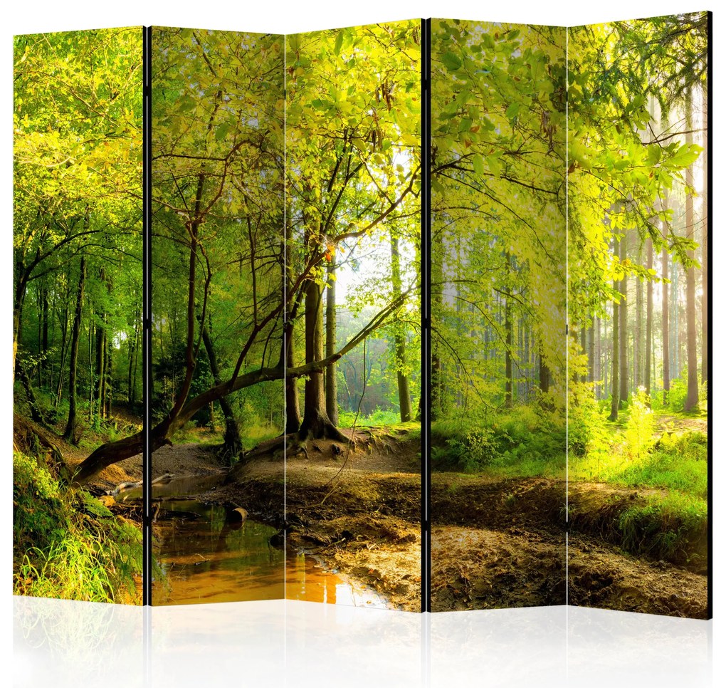 Parawan akustyczny Pejzaże 225x172 cm 5-częściowy żółty ARTGEIST B
