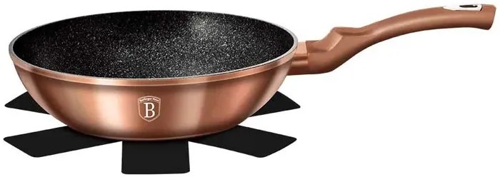 Złota patelnia typu wok z powłoką granitową 28cm F2-H75
