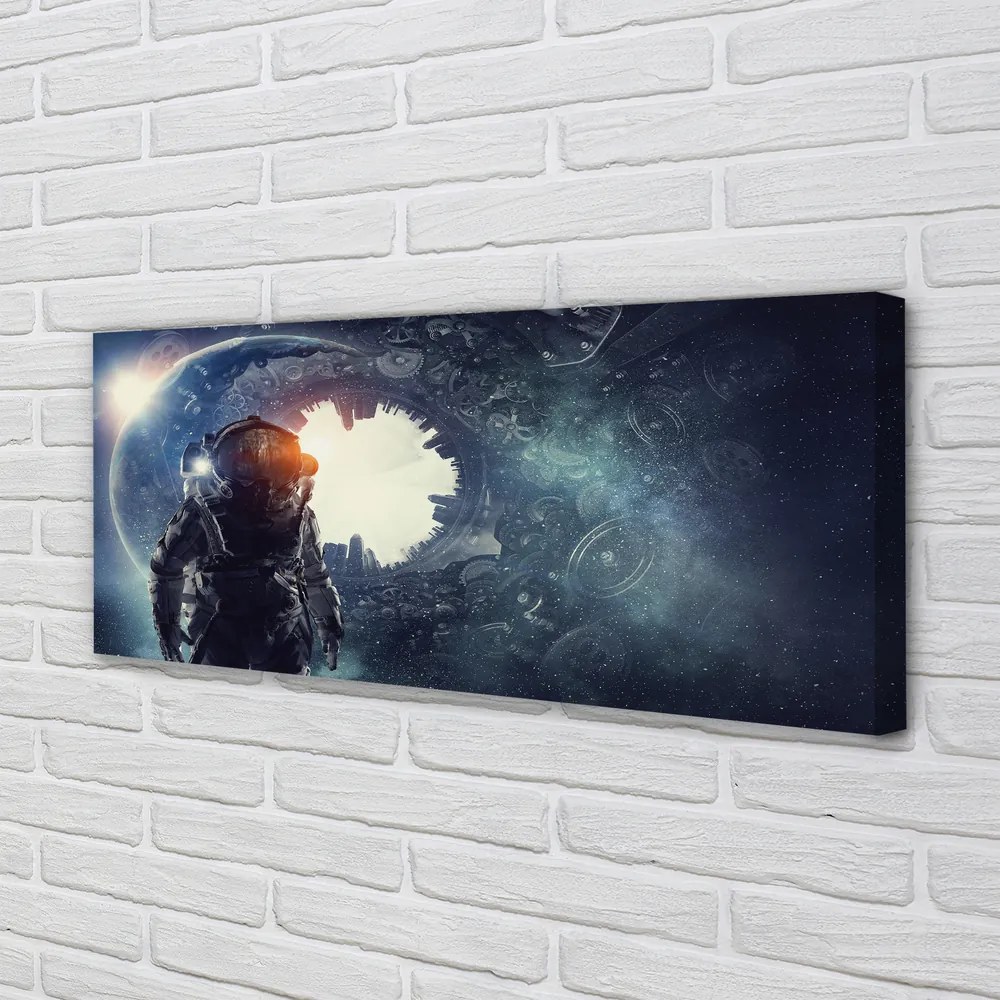 Zdjęcie na płótnie Postać w Świecie Mechanizmów