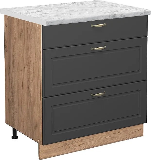 Szafka dolna do kuchni antracytowo-złoty 80x60x82 fame-line