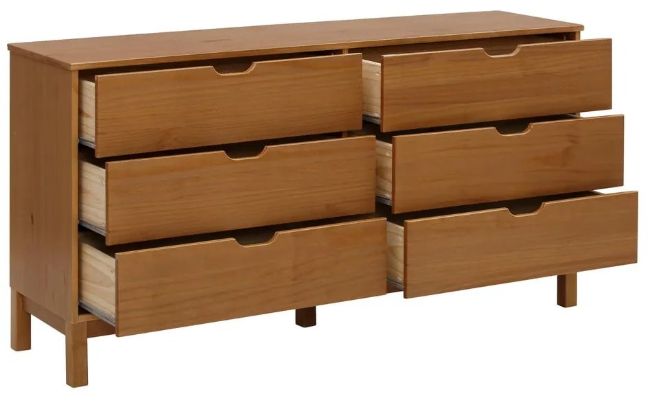 Niska komoda z litego drewna sosnowego w naturalnym kolorze 150x75 cm Post – Støraa