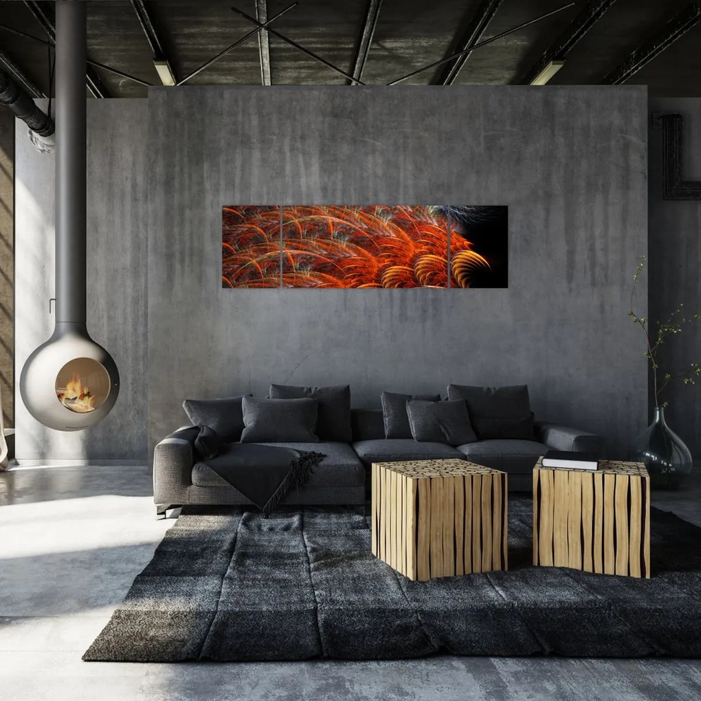 Obraz - Abstrakcyjna imitacja piór (170x50 cm)