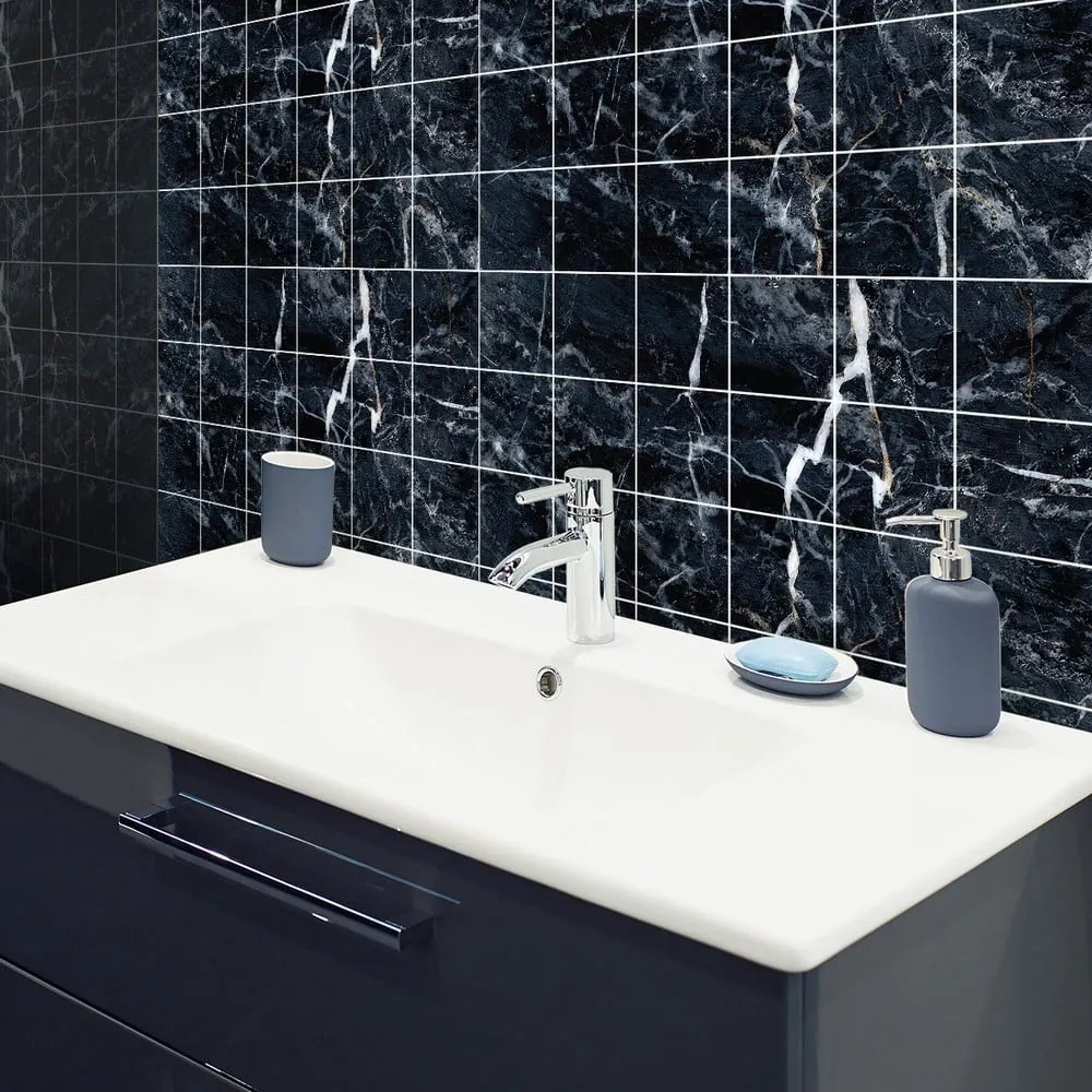 Zestaw naklejek na kafelki 24 szt. 15x15 cm Marble Tiles Florencia – Ambiance