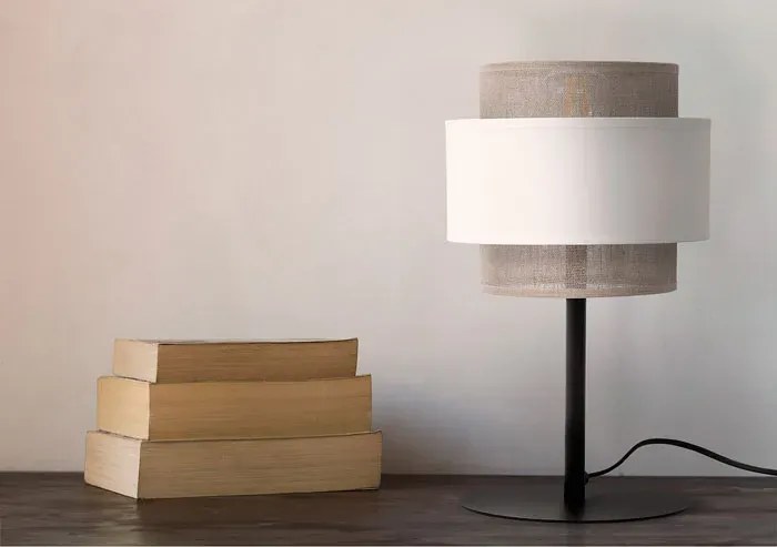 Beżowo-biała lampka stołowa w stylu boho - 4X A713 E5-G52