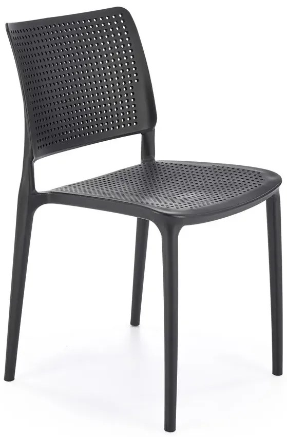 Czarne ażurowe krzesło sztaplowane do ogrodu Z2-F00