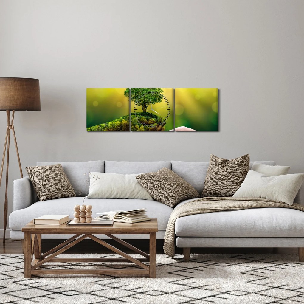 Obraz - Matka ziemia (z zegarem) (90x30 cm)